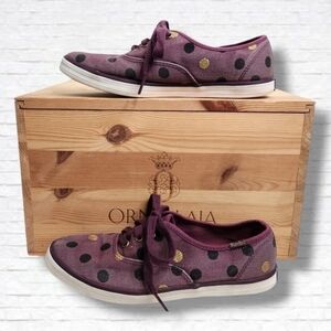 Keds x Taylor Swift Champion Gold  Black Polka Dot Low Top Sneakers Size 7